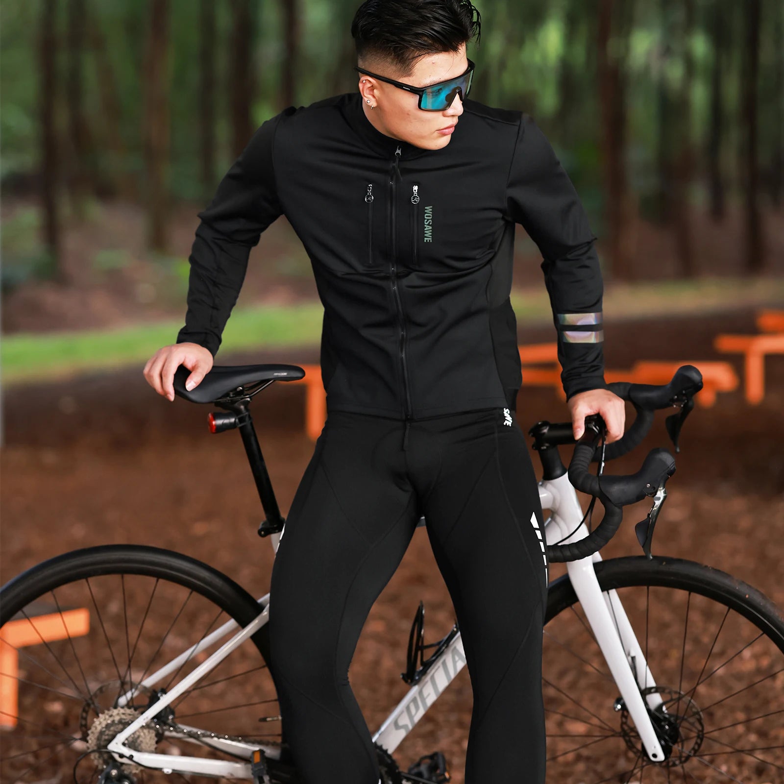 Nordvex Fietsjack Heren – Winddicht Thermisch Fleecejack met Reflecterende Details & Meerdere Zakken