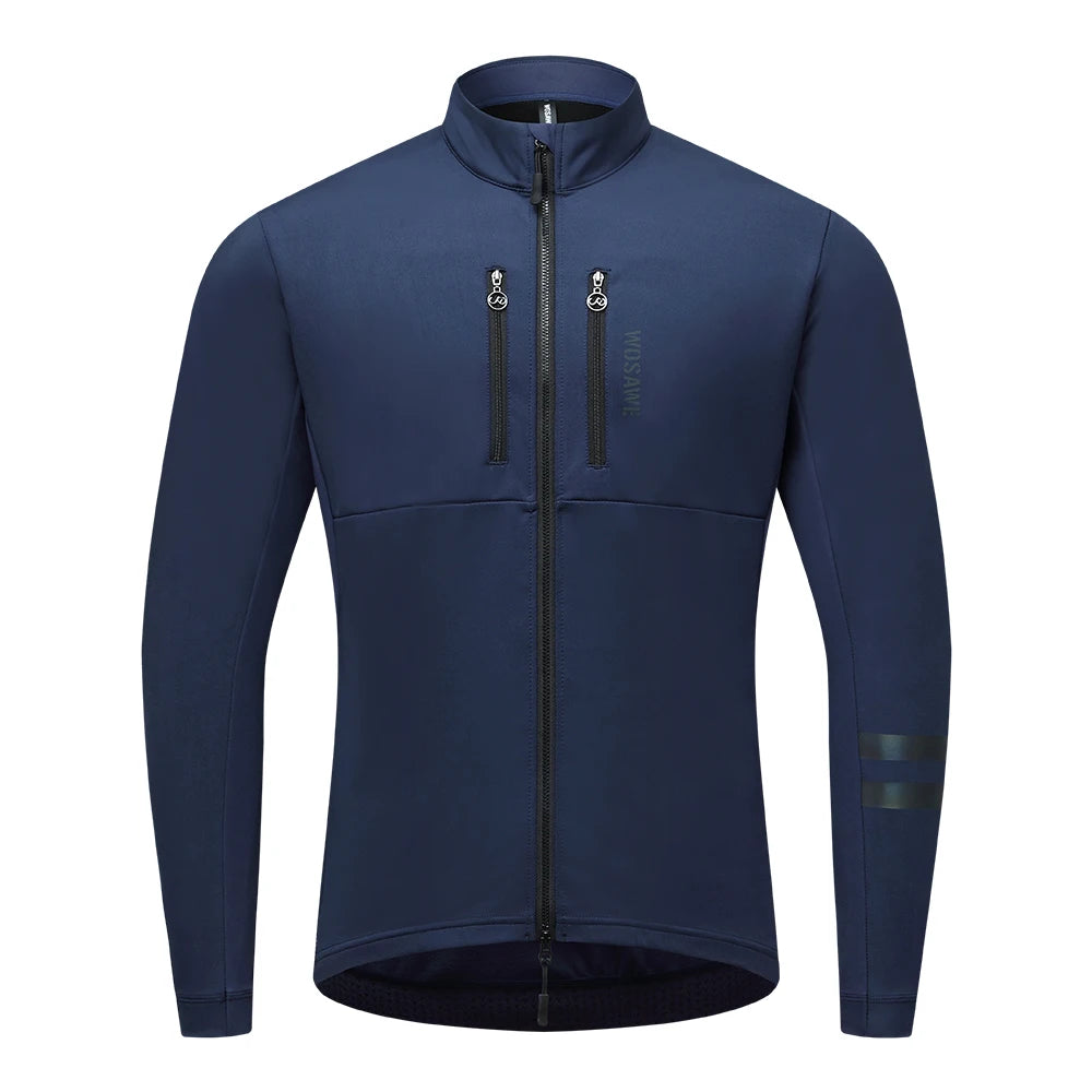 Nordvex Fietsjack Heren – Winddicht Thermisch Fleecejack met Reflecterende Details & Meerdere Zakken