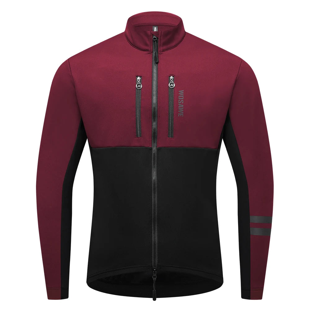 Nordvex Fietsjack Heren – Winddicht Thermisch Fleecejack met Reflecterende Details & Meerdere Zakken