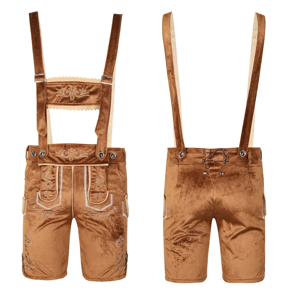 BavariaGent – Heren lederhosen set met overhemd & hoed – Wiesn-look voor mannen