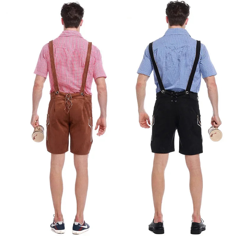 BavariaGent – Heren lederhosen set met overhemd & hoed – Wiesn-look voor mannen