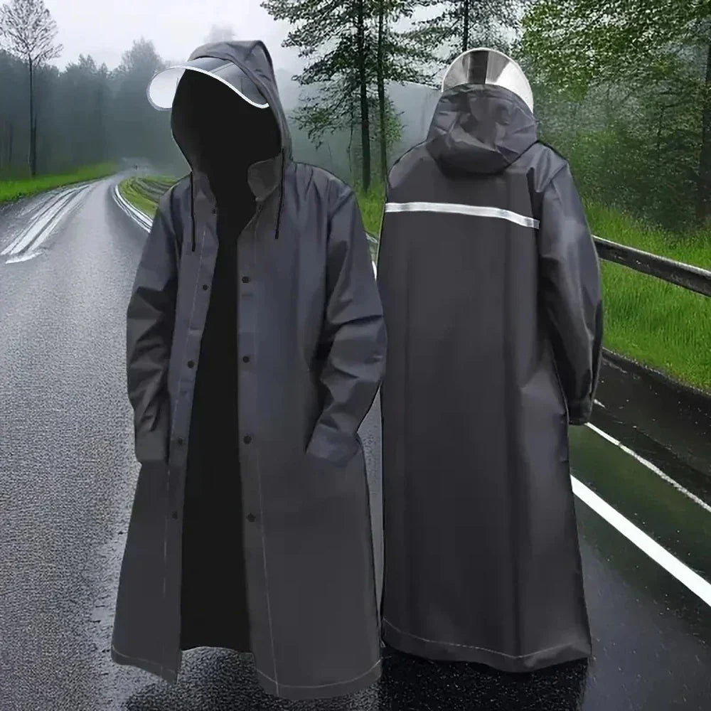 RainGuard – Chaqueta de lluvia negra para adultos – Impermeable y transpirable para exteriores