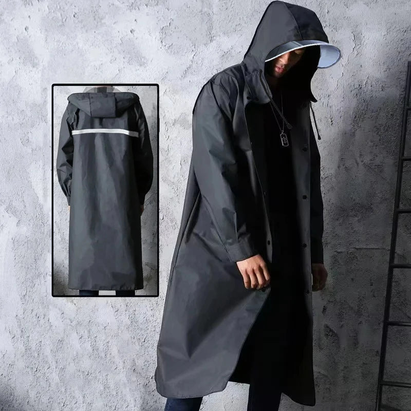 RainGuard – Chaqueta de lluvia negra para adultos – Impermeable y transpirable para exteriores
