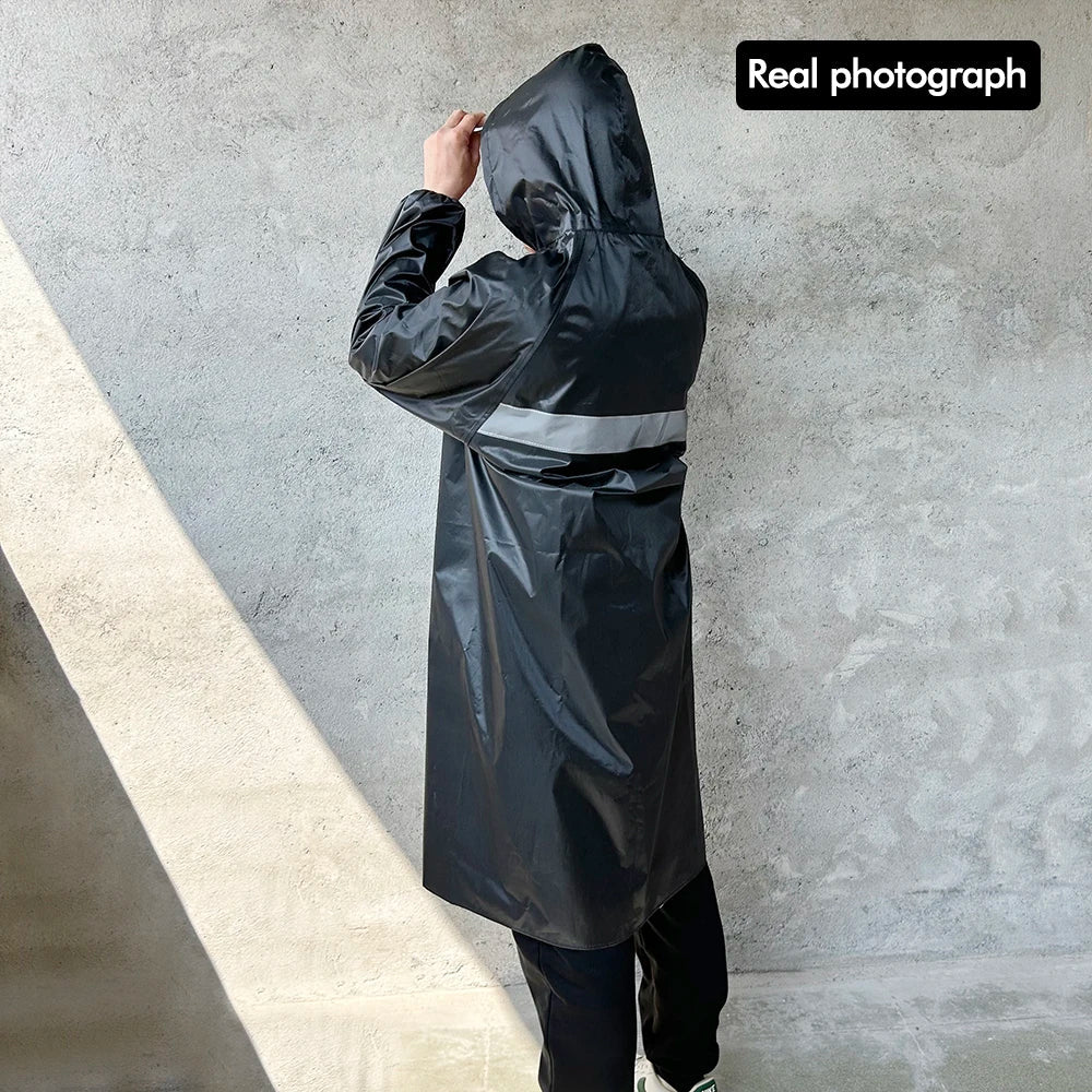 RainGuard – Chaqueta de lluvia negra para adultos – Impermeable y transpirable para exteriores
