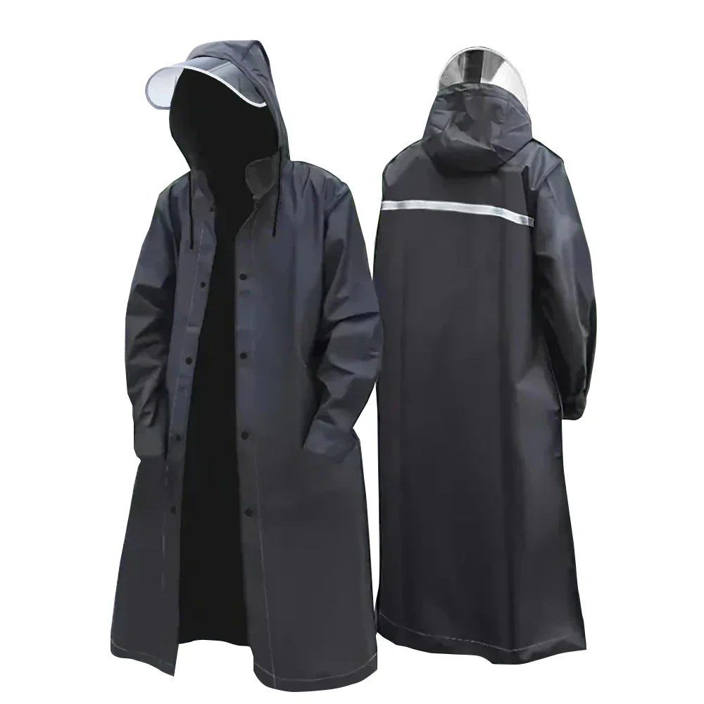 RainGuard – Chaqueta de lluvia negra para adultos – Impermeable y transpirable para exteriores