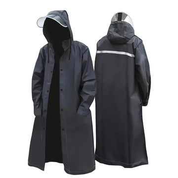 RainGuard – Chaqueta de lluvia negra para adultos – Impermeable y transpirable para exteriores