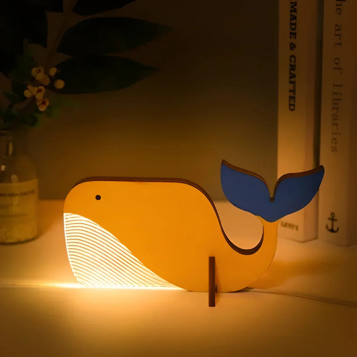 WildGlow Wooden Animal Table Lamp - Magical Night Light for Children's Rooms