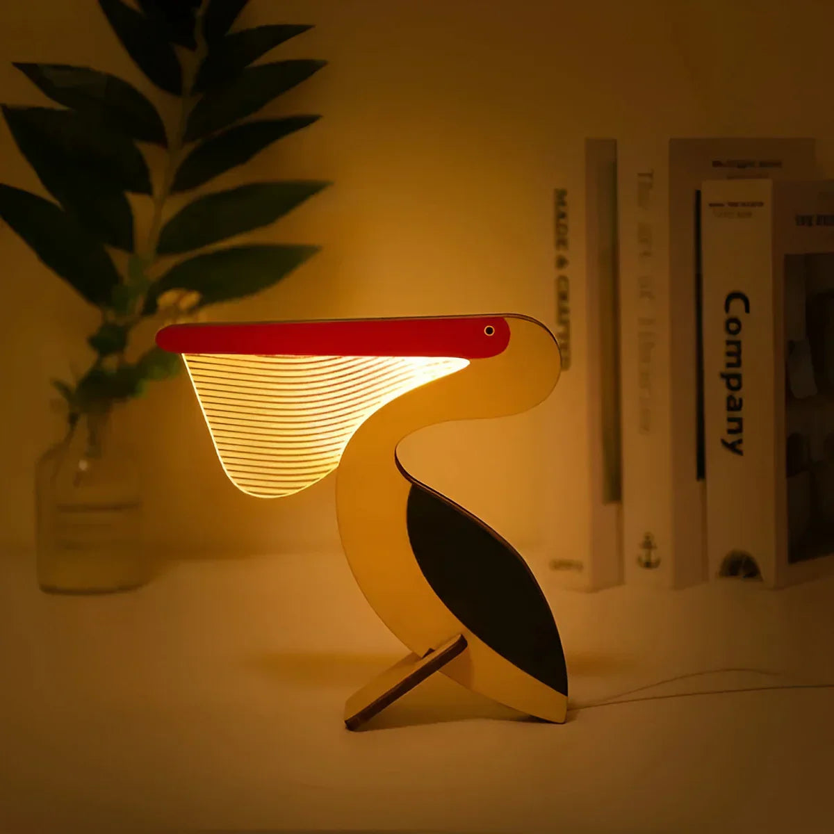 WildGlow Wooden Animal Table Lamp - Magical Night Light for Children's Rooms
