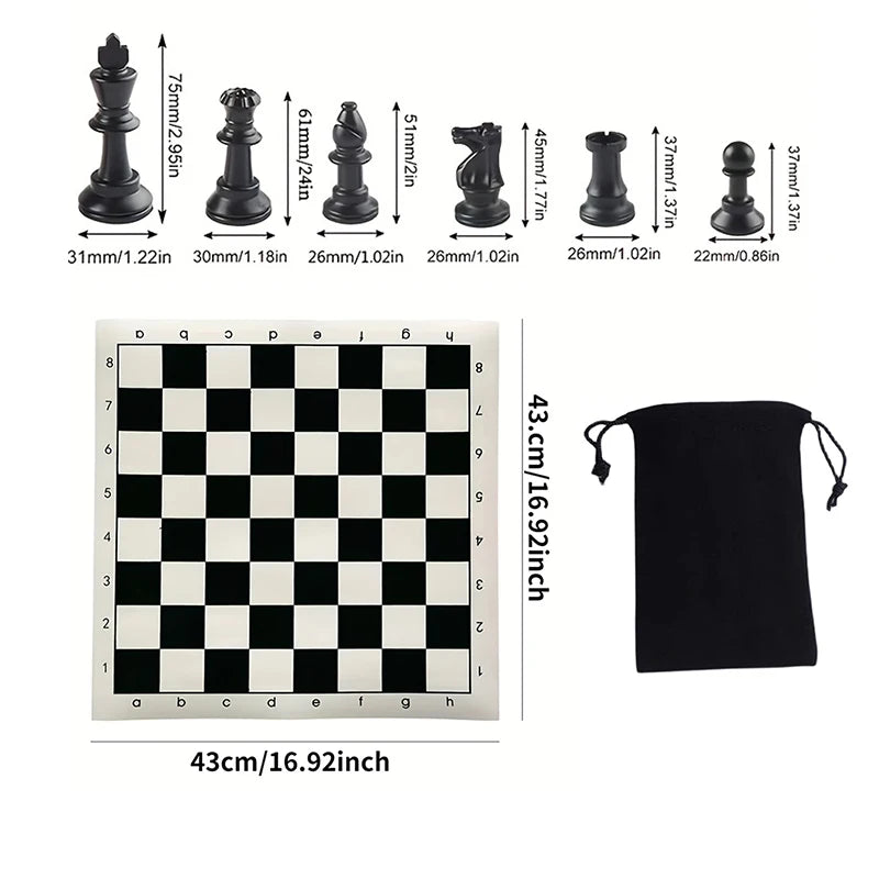 Chessaro Houten Schaakstukken Set – 32-Delig, Massief Hout met Klassiek Ontwerp voor Alle Niveaus