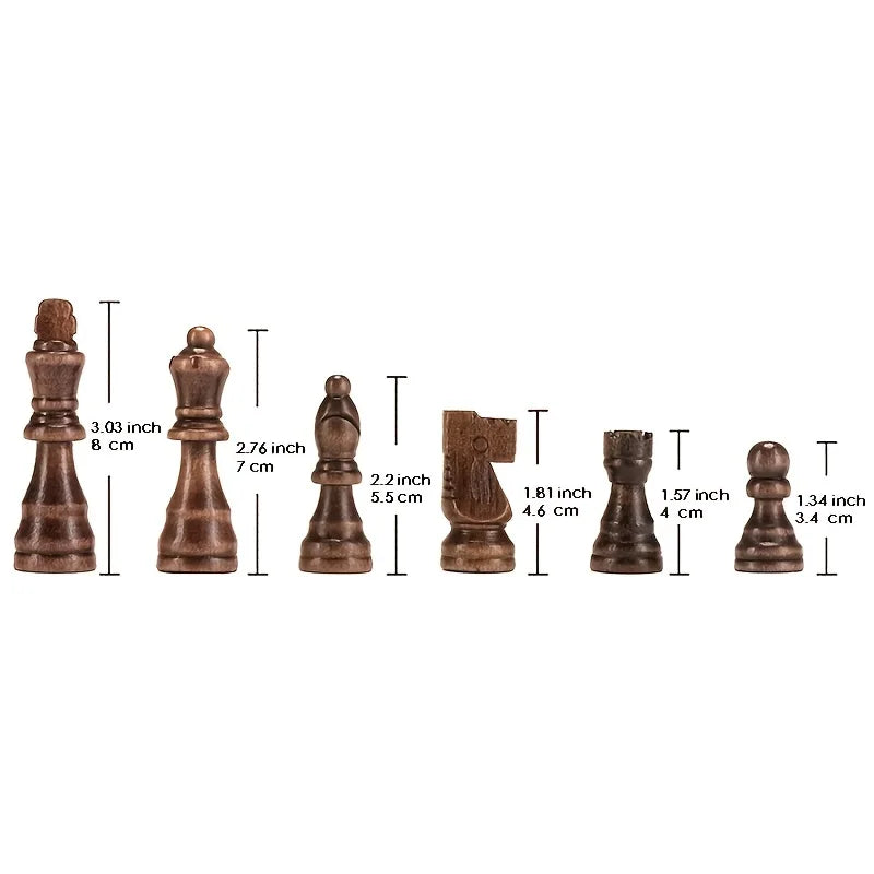 Chessaro Houten Schaakstukken Set – 32-Delig, Massief Hout met Klassiek Ontwerp voor Alle Niveaus