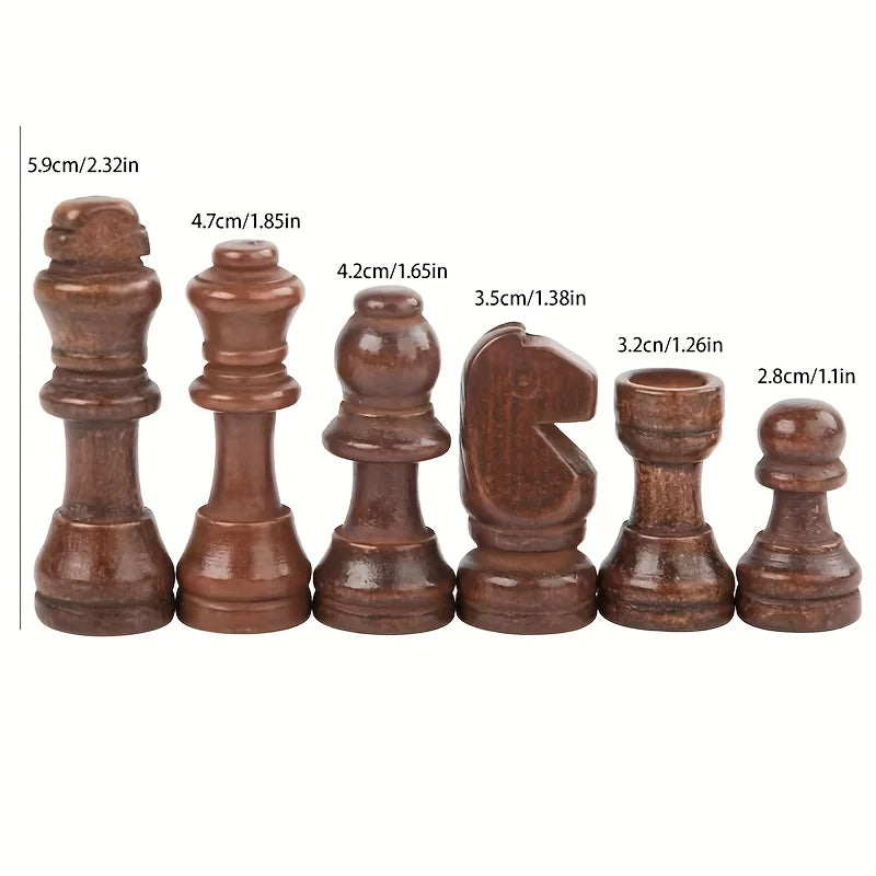 Chessaro Houten Schaakstukken Set – 32-Delig, Massief Hout met Klassiek Ontwerp voor Alle Niveaus