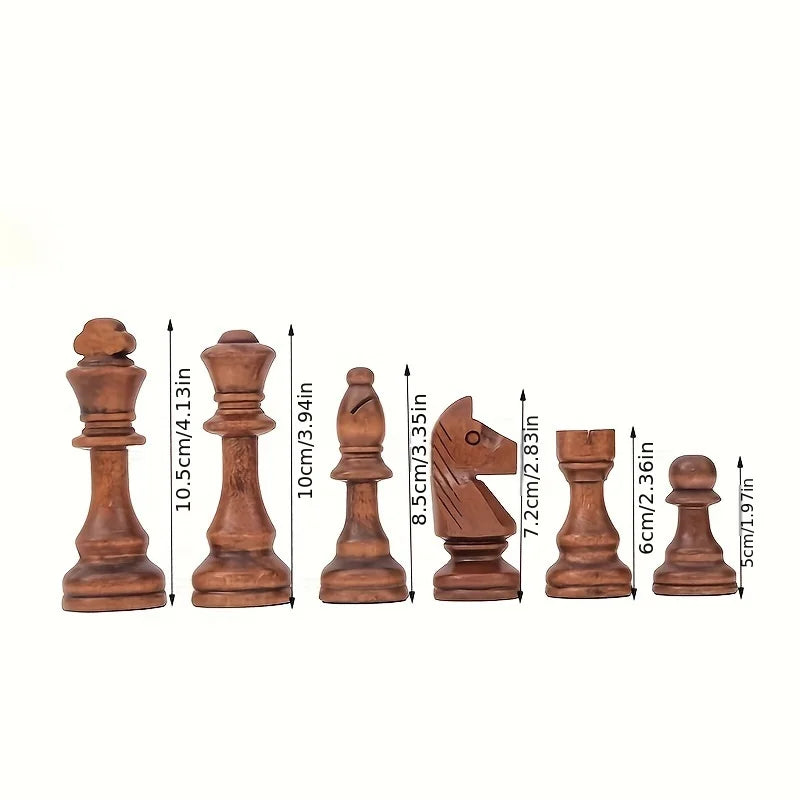 Chessaro Houten Schaakstukken Set – 32-Delig, Massief Hout met Klassiek Ontwerp voor Alle Niveaus