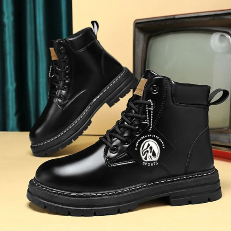 Hugaro – Botas de moto de cuero para hombre, repelentes al agua, listas para el invierno