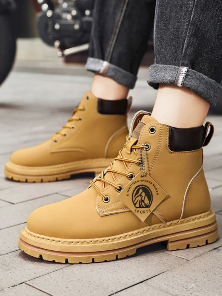 Hugaro – Botas de moto de cuero para hombre, repelentes al agua, listas para el invierno