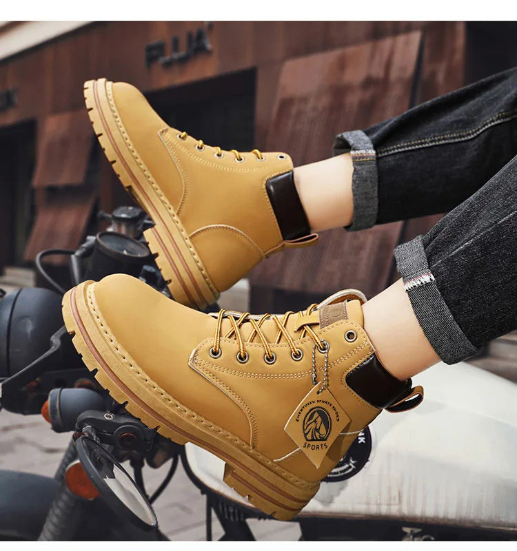 Hugaro – Botas de moto de cuero para hombre, repelentes al agua, listas para el invierno