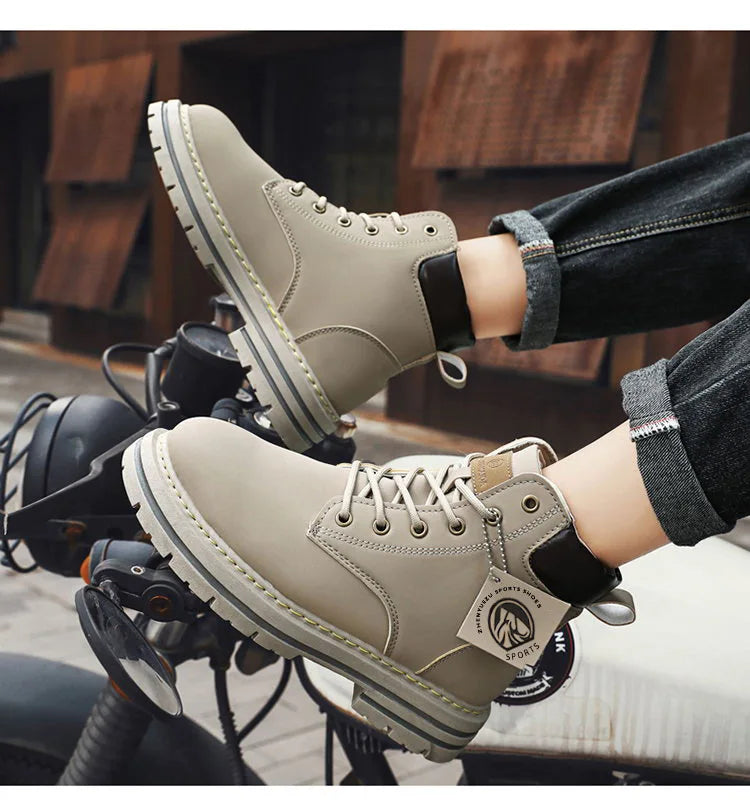 Hugaro – Botas de moto de cuero para hombre, repelentes al agua, listas para el invierno