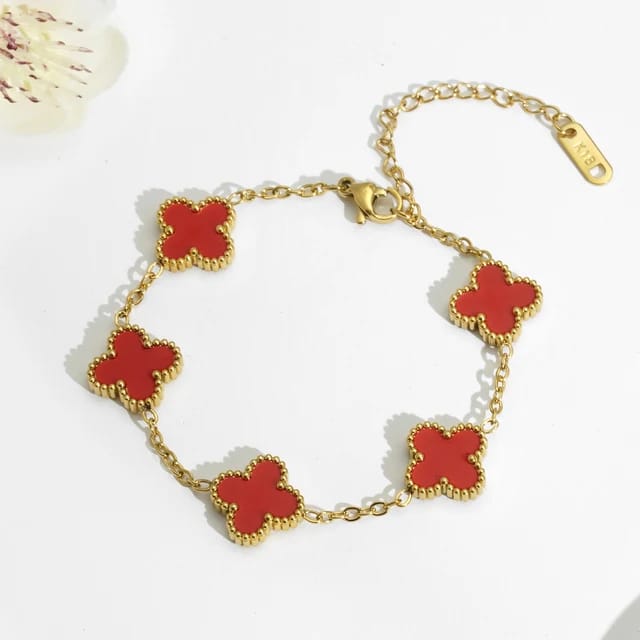 Klaverblad Armband – Dubbelzijdige Roestvrijstalen Elegantie