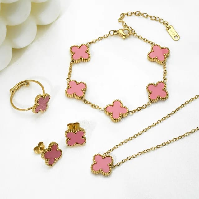 Klee Sieradenset – Complete Set met Ketting, Armband, Oorbellen & Ring
