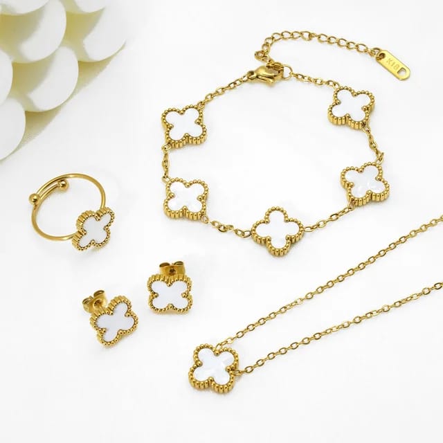 Klee Sieradenset – Complete Set met Ketting, Armband, Oorbellen & Ring