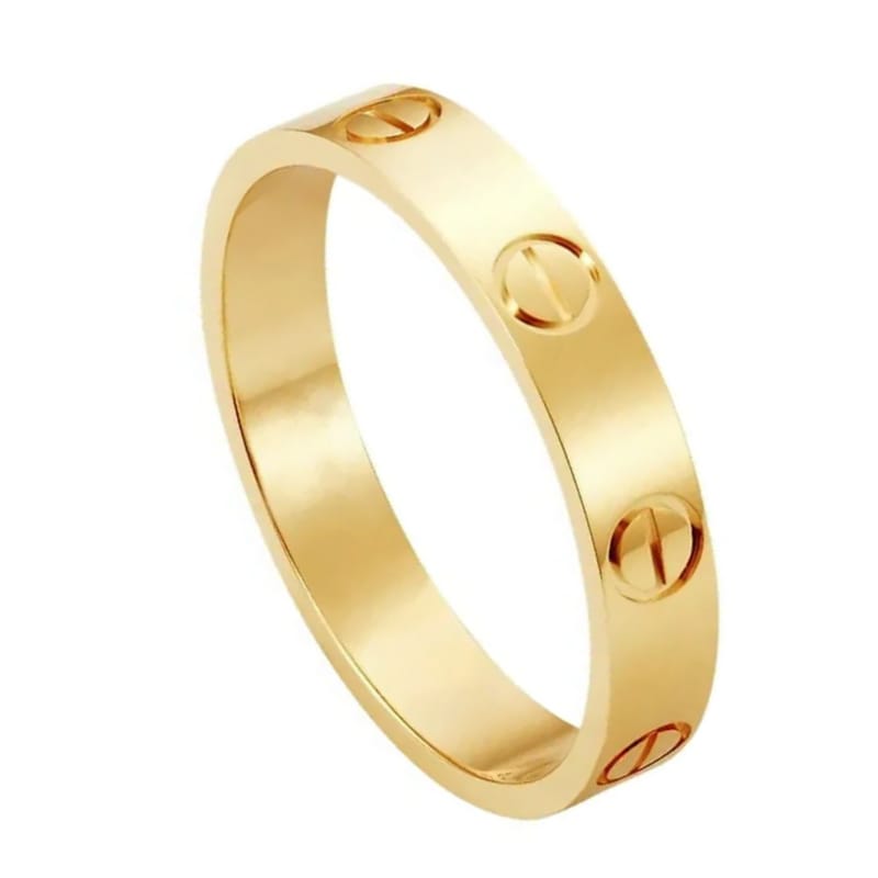 Love Ring – Elegante Ring met Schroefmotief in Goud & Zilver