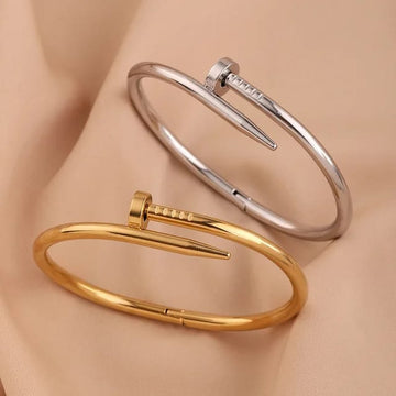 Spijkerarmband in goud & zilver – Stijlvol roestvrij staal