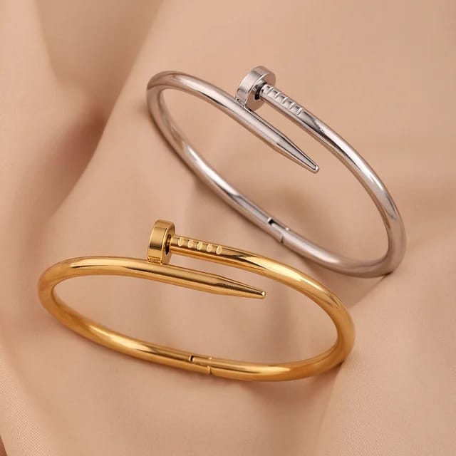 Spijkerarmband in goud & zilver – Stijlvol roestvrij staal