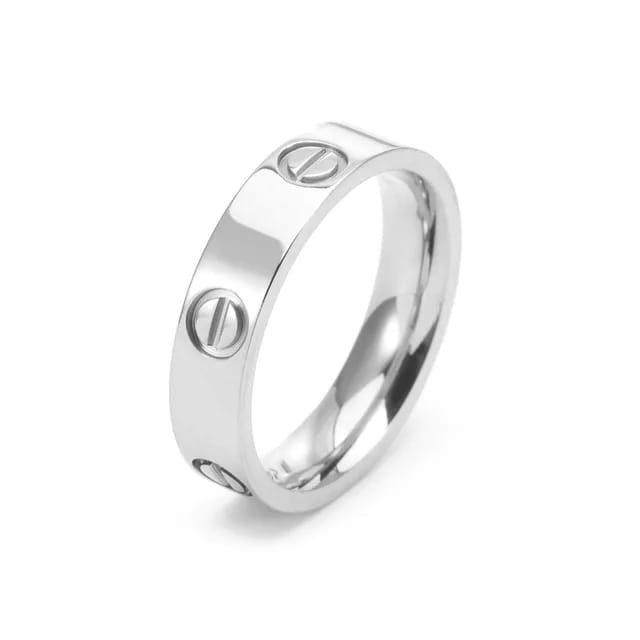 Love Ring – Elegante Ring met Schroefmotief in Goud & Zilver