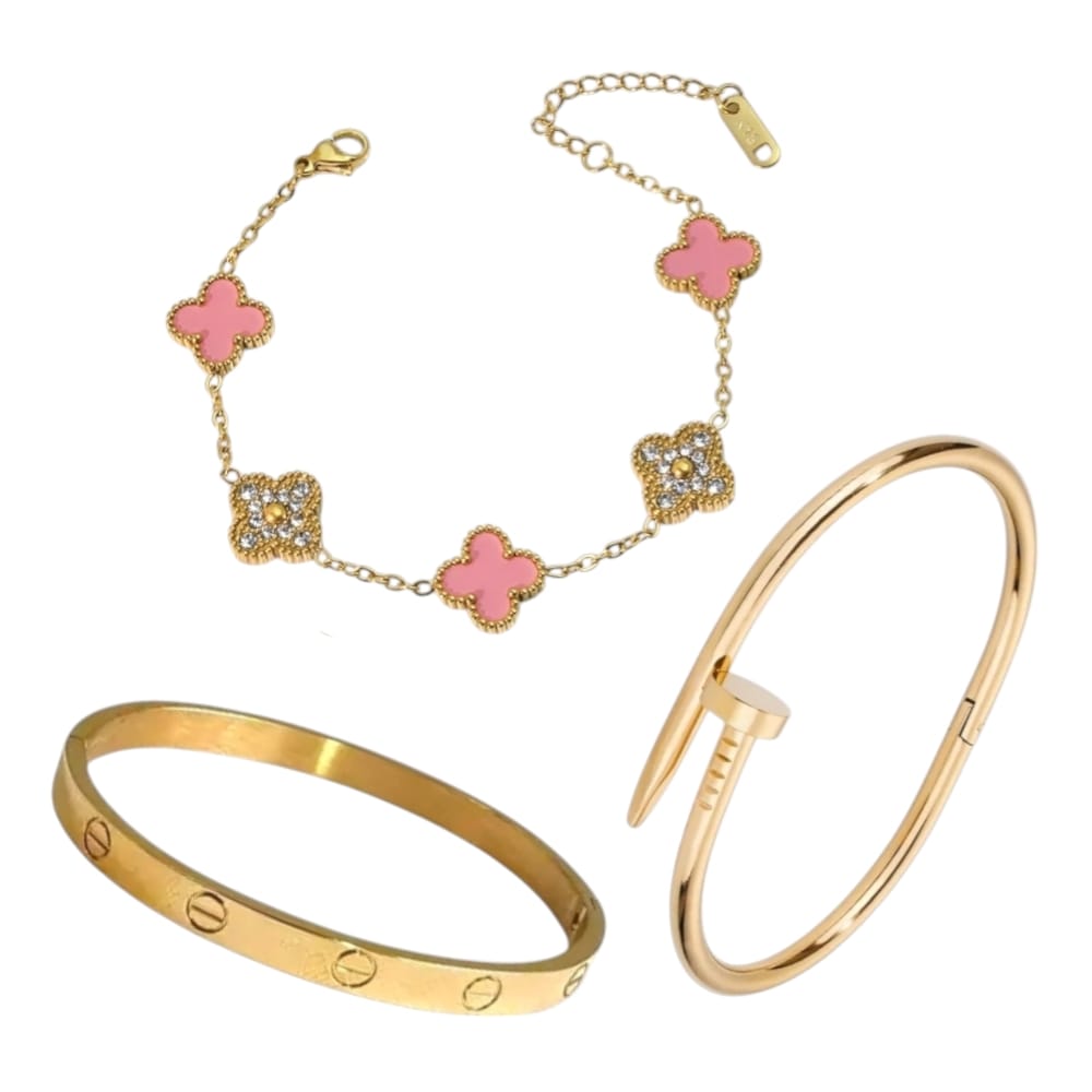 Trendy Armband Set 3-piece – Stainless Steel & Adjustable