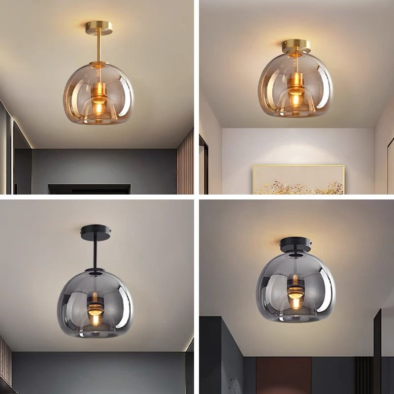 Copara – Retro koperen plafondlamp – Glasdesign voor modern interieur