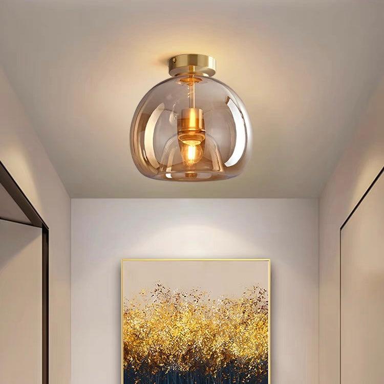 Copara – Retro koperen plafondlamp – Glasdesign voor modern interieur