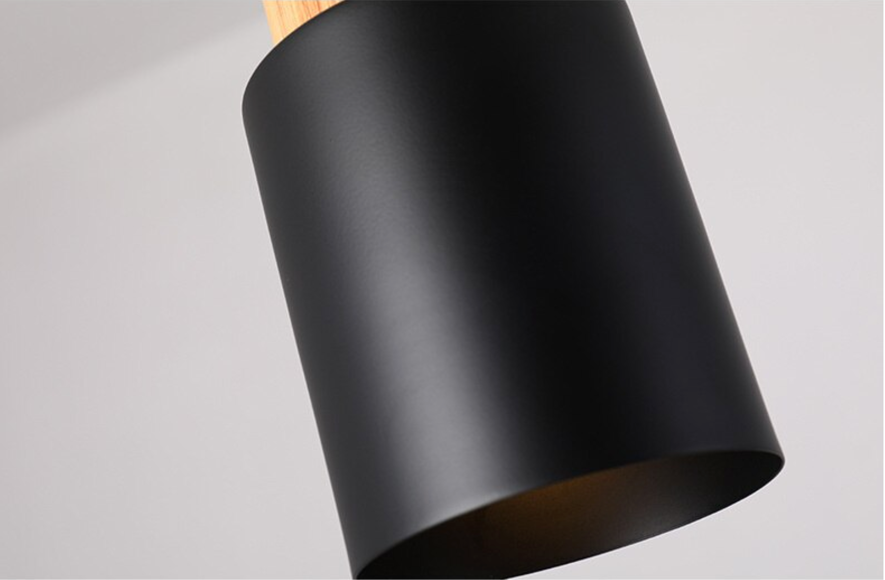 Zylora – Cylinder Pendant Lamp of Wood & Metal, modern & adjustable