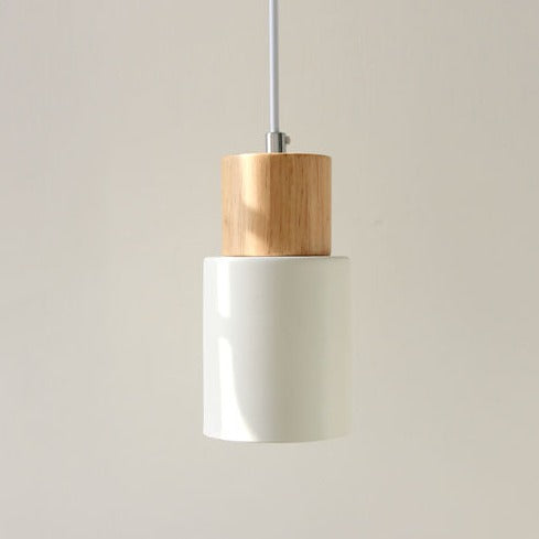 Zylora – Cylinder Pendant Lamp of Wood & Metal, modern & adjustable
