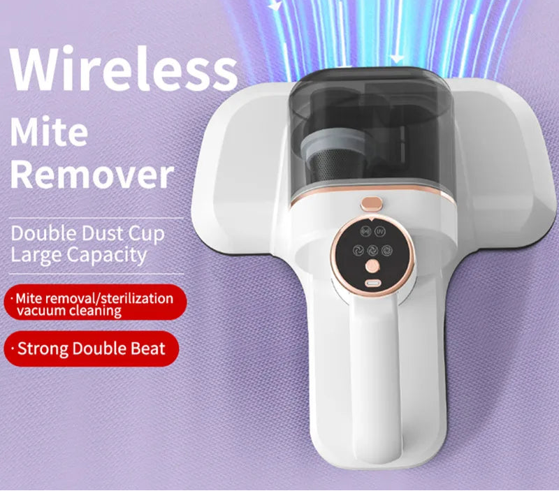 PureHome – Huisstofmijtverwijderaar met dubbele beker – Compact & drietrapsreiniging