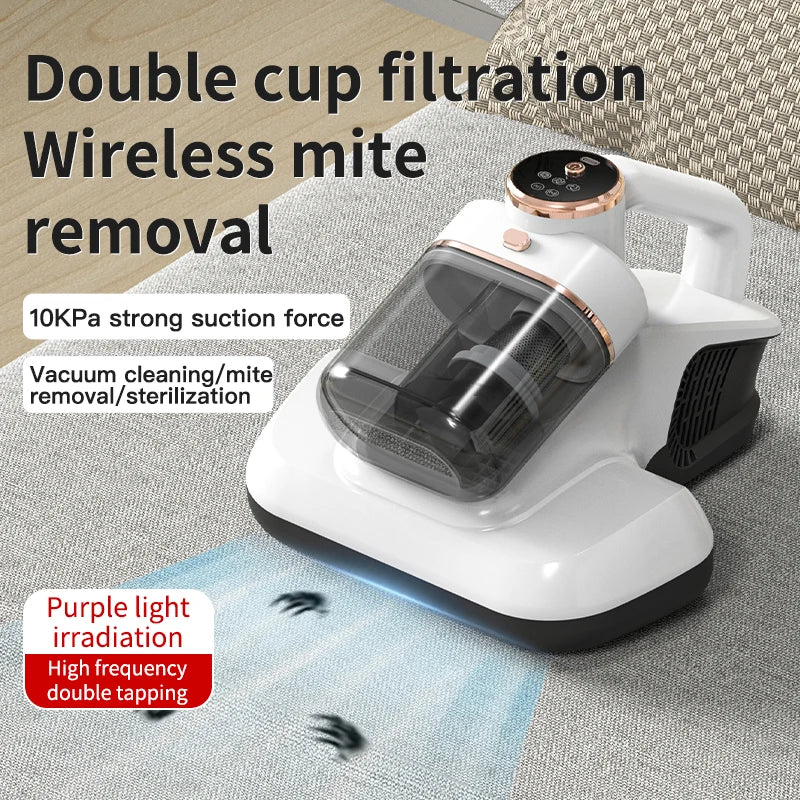 PureHome – Huisstofmijtverwijderaar met dubbele beker – Compact & drietrapsreiniging