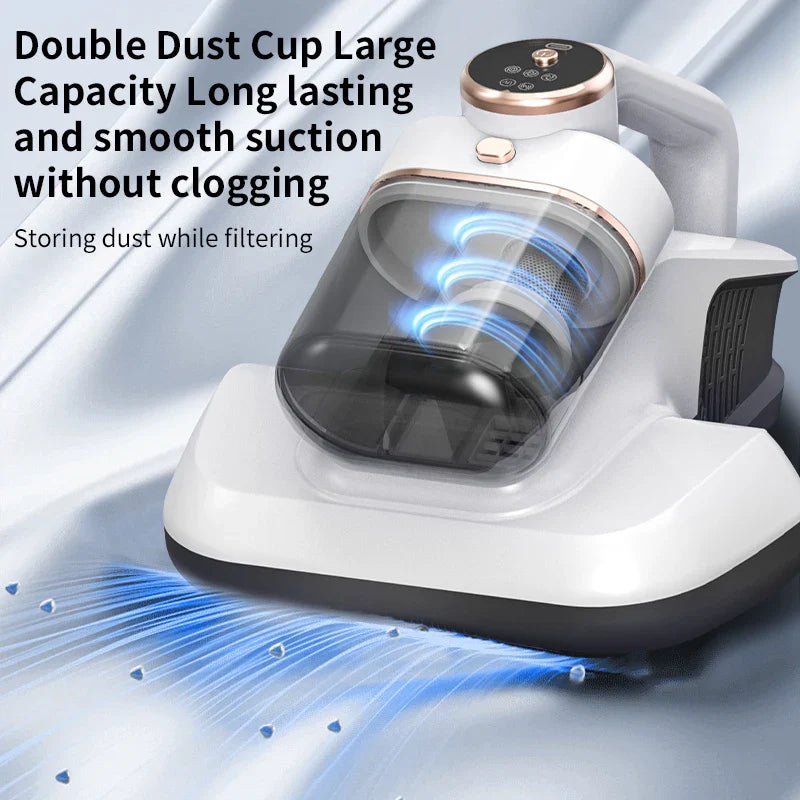 PureHome – Huisstofmijtverwijderaar met dubbele beker – Compact & drietrapsreiniging