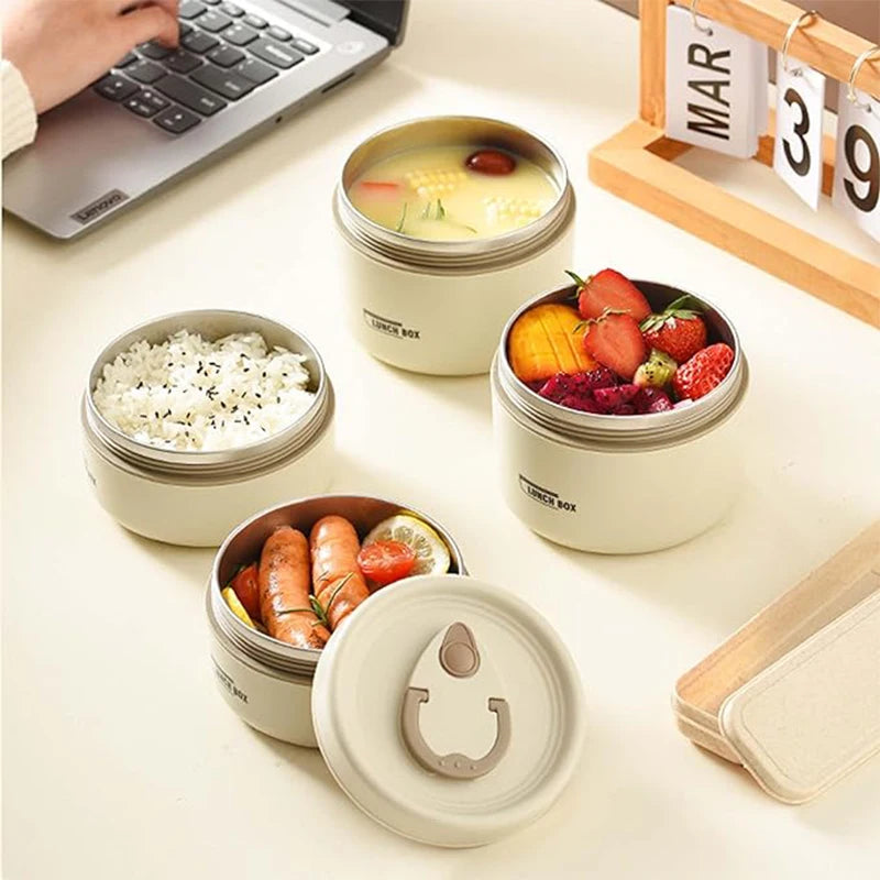 Thermolunch – Insulating lunchbox set stainless steel stackable – work & on the go