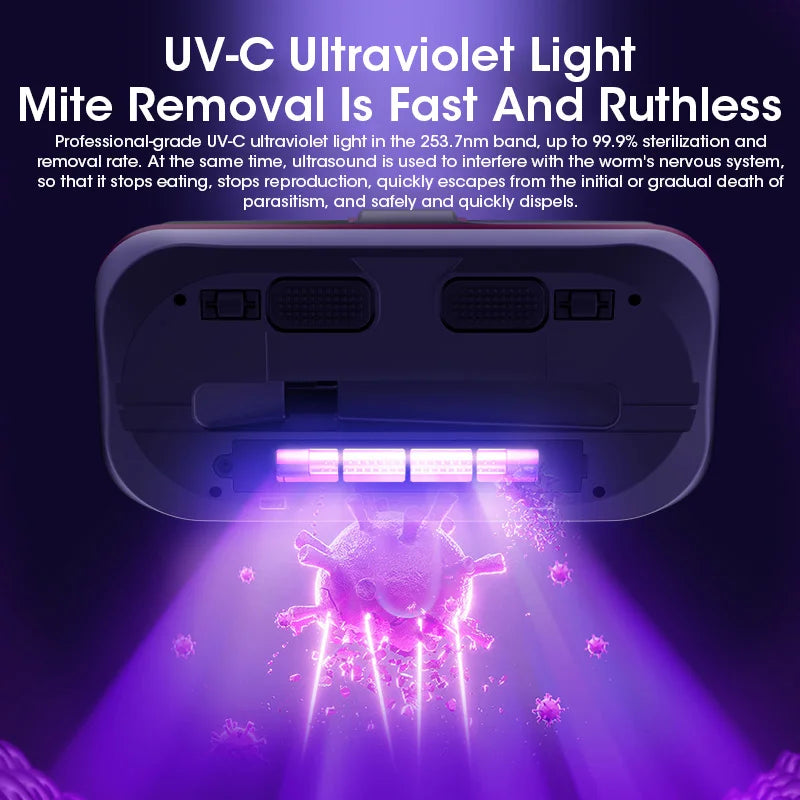 PureClean – Draadloze kruimelzuiger met UV-licht 12 kPa – Huisstofmijt & allergieën