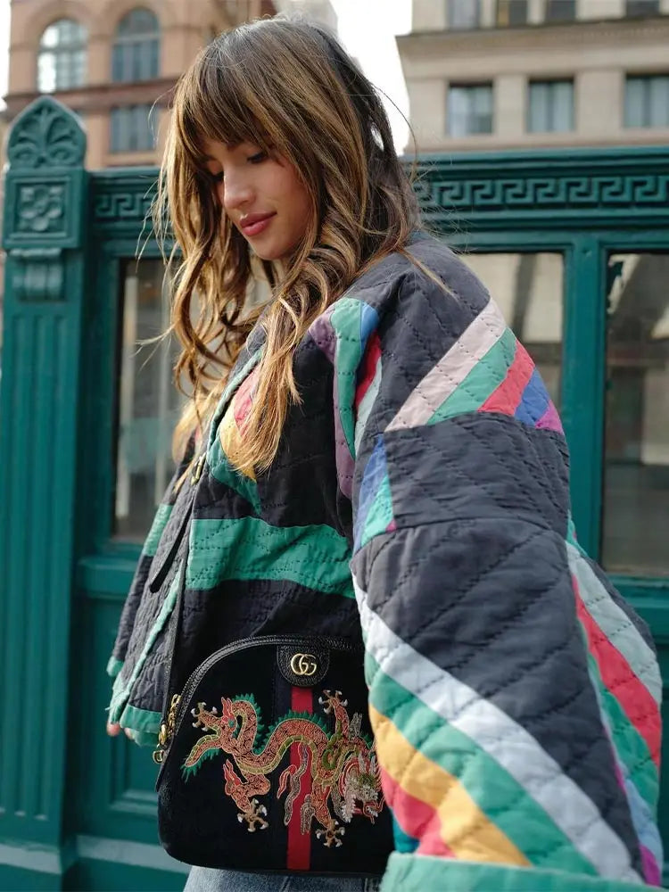 Veraia Jas | Stijlvolle Vintage Boho-jas voor Dames met Unieke Prints