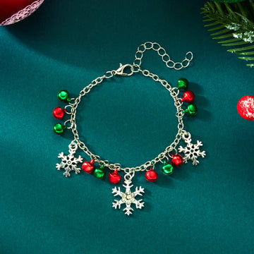 BellAurora – Christmas bracelet with Snowflake & Bell, Adjustable, Multicolor