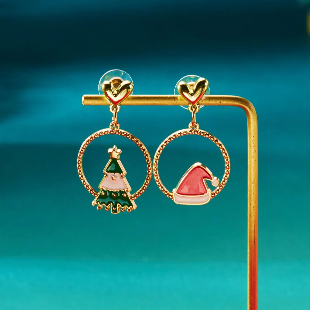 Glitzora – Christmas Earrings with Rhinestones & Christmas Tree Design