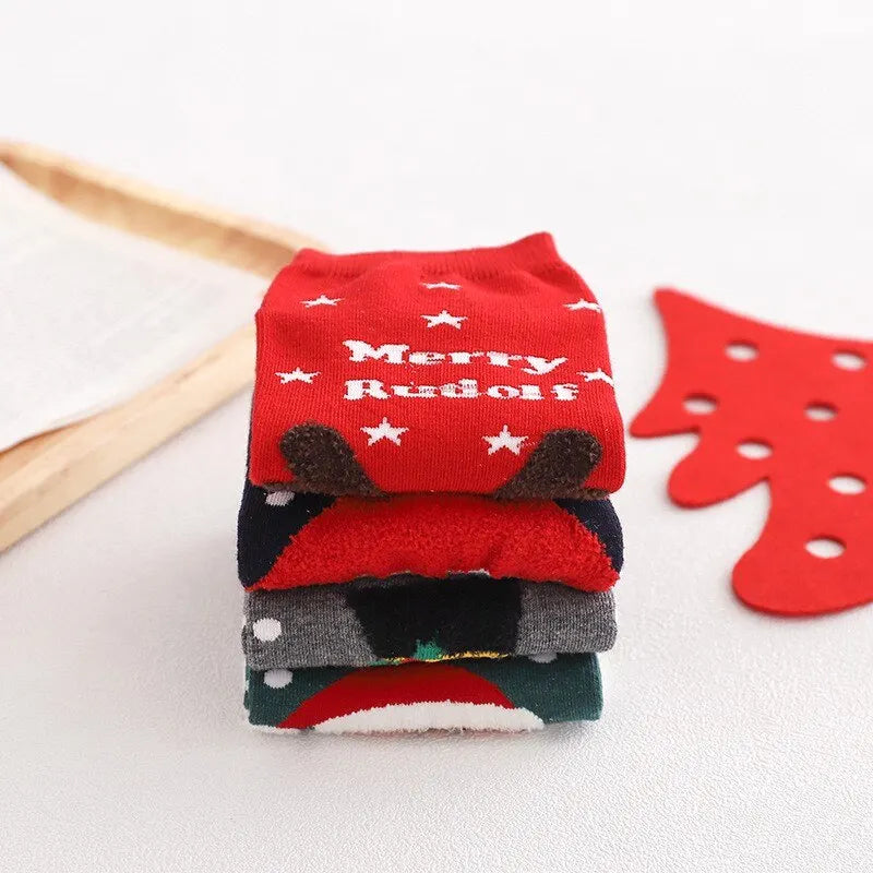 Kerst Sokken Set van 4 Paar voor Volwassenen, Ademend en Zweetabsorberend 5