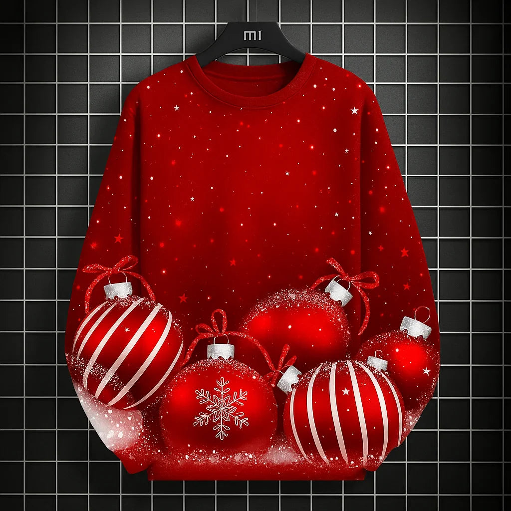 Kerst Sweatshirt voor Heren met 3D Grafische Print, Ronde Hals, Casual Stijl 3