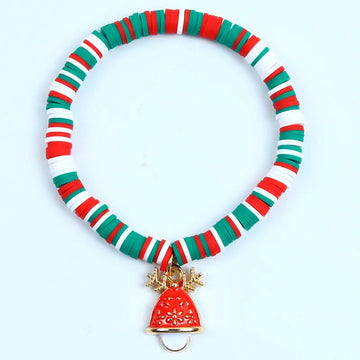 Pulseira de Nadal Flarence para mulleres con colgante de Papá Noel e floco de neve