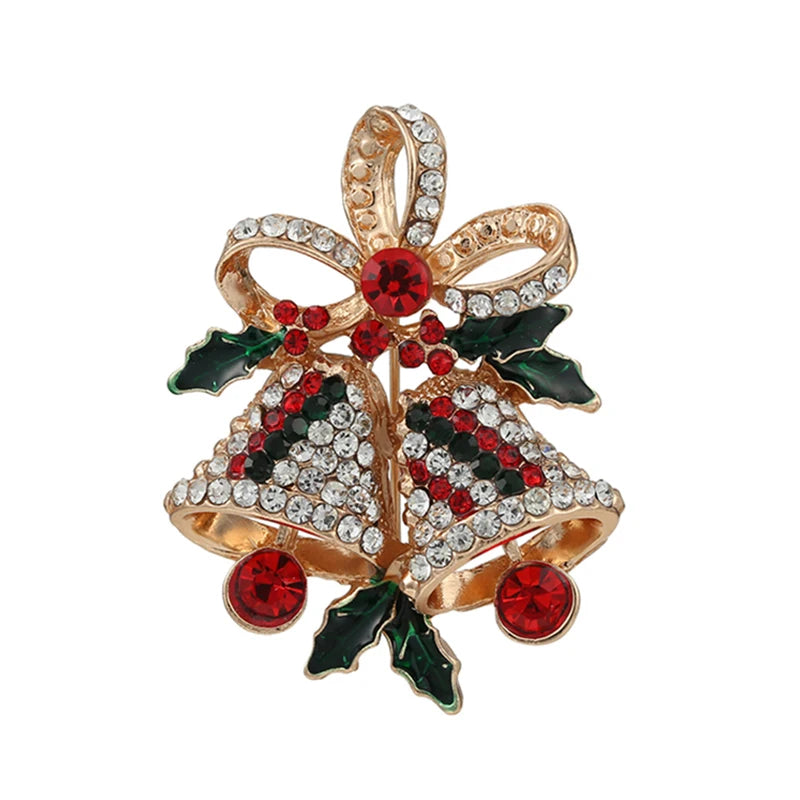 Broche de Navidad con muñeco de nieve y Papá Noel para decoración festiva