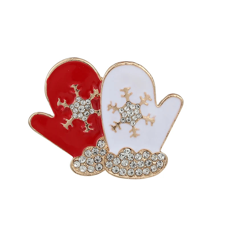 Broche de Navidad con muñeco de nieve y Papá Noel para decoración festiva