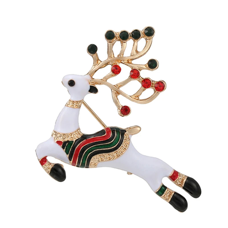 Broche de Navidad con muñeco de nieve y Papá Noel para decoración festiva