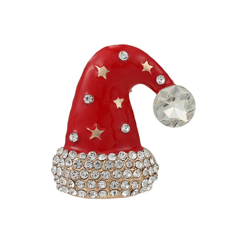Broche de Navidad con muñeco de nieve y Papá Noel para decoración festiva