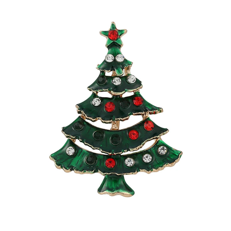 Broche de Navidad con muñeco de nieve y Papá Noel para decoración festiva