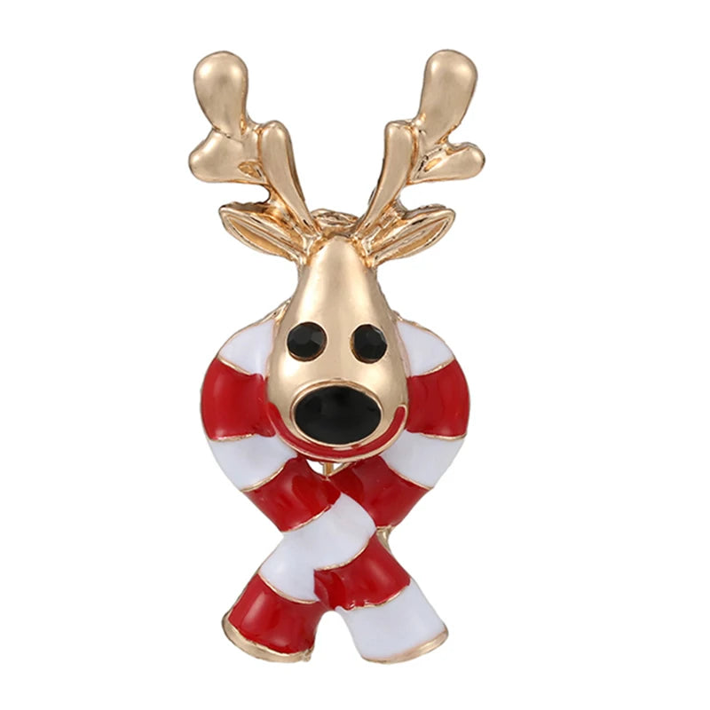 Broche de Navidad con muñeco de nieve y Papá Noel para decoración festiva