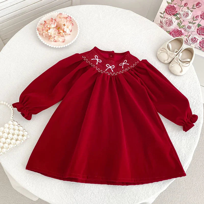 Kerstjurk voor Babymeisjes met Strik en Ruches, Comfortabele Pasvorm, Maten 90-130 5